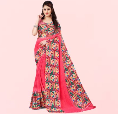 Anand Sarees Printed Bollywood Georgette Saree(Pink)