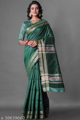 SANJAY GANGWANI Self Design Banarasi Net Saree(Green)