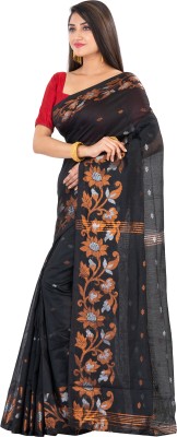 KALPANASAREE Woven, Self Design Handloom Handloom Cotton Blend Saree(Black)