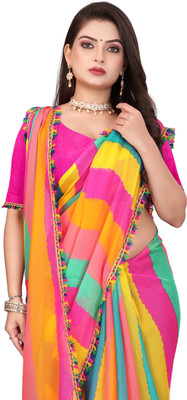 MAHARAJ SAREES Digital Print Bollywood Georgette Saree(Multicolor)