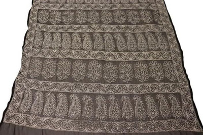 UtkrishtIndia Embroidered, Digital Print Banarasi Pure Silk Saree(Black)