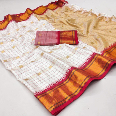 WILLMAKE Printed Bollywood Georgette Saree(Pack of 2, White, Red)