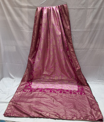 shree govind fashions Floral Print Bollywood Silk Blend Saree(Pink)