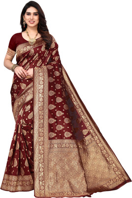 SHRIMAY Woven Kanjivaram Silk Blend Saree(Multicolor)