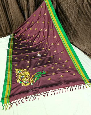 Spewim Woven Bollywood Cotton Blend Saree(Maroon)