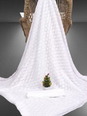Fashion Nexa Self Design Bollywood Brasso Saree(White)