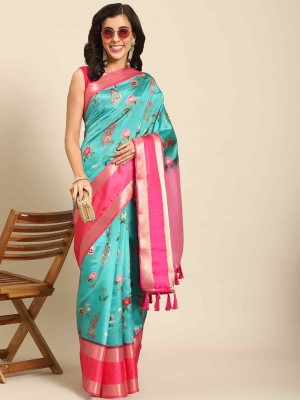 Tasrika Woven Kanjivaram Art Silk Saree(Light Blue)