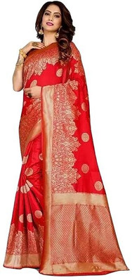 SWAMI STUDIO Self Design Bollywood Art Silk Saree(Red)