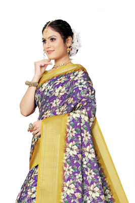 AA ONE ENTERPRISE Self Design Bollywood Cotton Silk Saree(Purple)