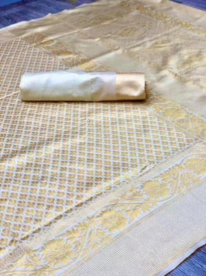 MM VENTURE Printed Kanjivaram Jacquard Saree(Gold)
