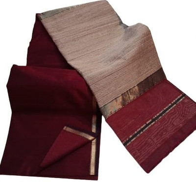 GR Handloom Self Design Bollywood Handloom Art Silk Saree(Maroon)