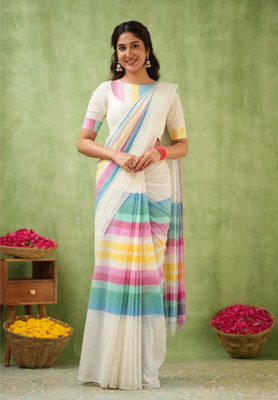 YASHIKA Digital Print Bollywood Chanderi Saree(White)