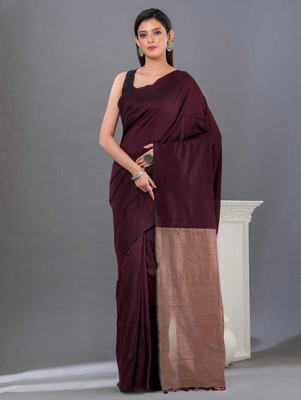 kridha Embellished Handloom Cotton Blend Saree(Cream)