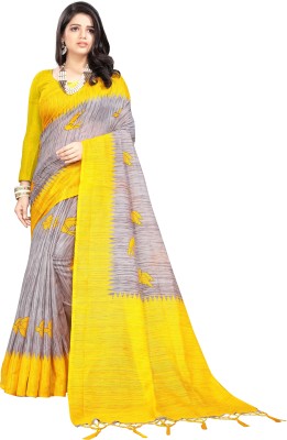 Silkbazar Printed Bollywood Pure Silk Saree(Grey)