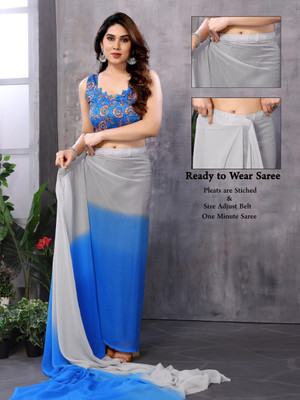 KCF Printed Bollywood Georgette Saree(Grey)