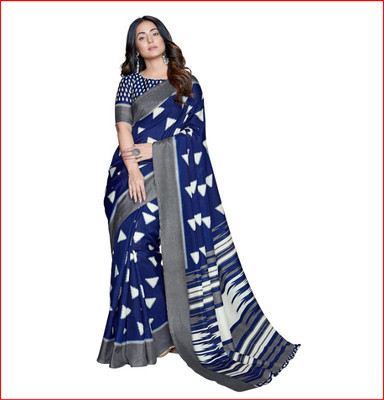 anayetshd Printed Bollywood Georgette Saree(Blue)