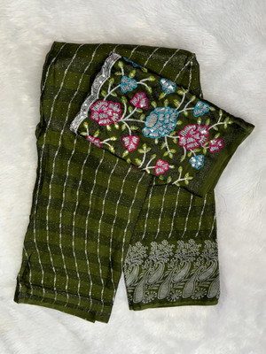 Sitanjali Embroidered Bollywood Georgette Saree(Light Green)