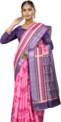 Gajal Printed, Digital Print Kanjivaram Pure Cotton, Cotton Linen Saree(Pink)