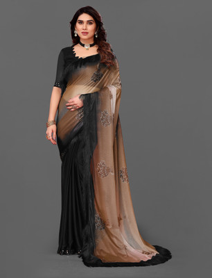 AAMONASTHA Digital Print, Self Design Bollywood Lycra Blend Saree(Blue)