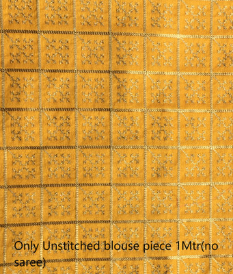 Dudheeba Textiles Embroidered Banarasi Silk Blend Saree(Blue)