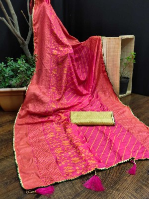 RFG Digital Print Banarasi Chiffon Saree(Pink)