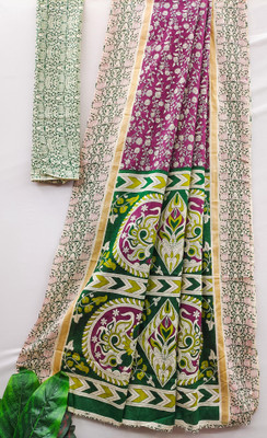 Tasrika Printed Daily Wear Cotton Blend Saree(Multicolor)