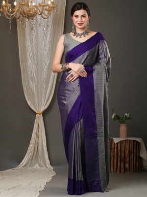 Divastri Woven Tant Art Silk Saree(Purple)