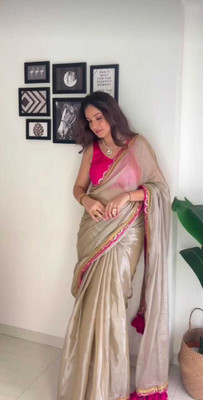 Brahmani Creation Embroidered Bollywood Georgette, Chiffon Saree(Grey)