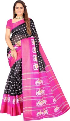 Suntex Self Design Bhagalpuri Art Silk Saree(Black)