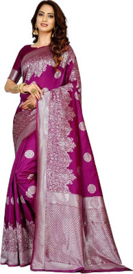 SWAMI STUDIO Self Design Bollywood Art Silk Saree(Purple)