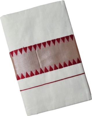 jagasree collections Woven Kasavu Pure Cotton Saree(Red)