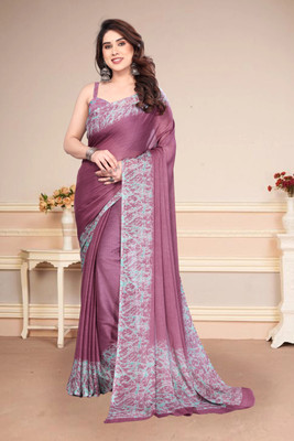 SuperLaxmi Solid/Plain, Self Design, Printed Bollywood Chiffon, Georgette Saree(Pink)
