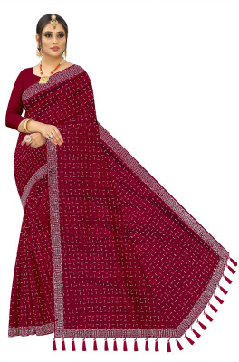 Lakshmi Villa creation Self Design Bollywood Silk Blend Saree(Maroon)