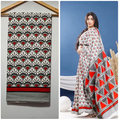 HG SAREES Printed Bollywood Mulmul Saree(Multicolor)