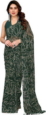 Panchvati NX Striped Bollywood Georgette Saree(Green)