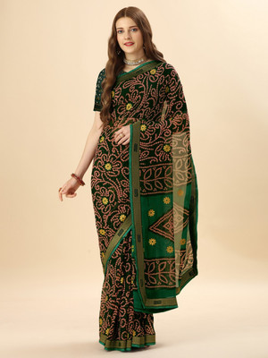 Divastri Embellished Bollywood Georgette Saree(Green)