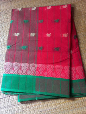 Tm taant saree Self Design Tant Pure Cotton Saree(Green)