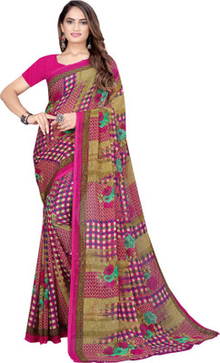 Suali Printed Bandhani Georgette Saree(Pink)