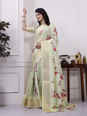 Divastri Embellished Banarasi Dupion Silk Saree(Light Green)