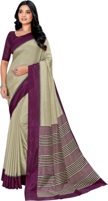 SimSim Trendz Printed Daily Wear Polyester Saree(Purple)