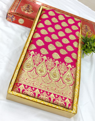 HouseOfCommon Woven Banarasi Handloom Silk Blend Saree(Pink)