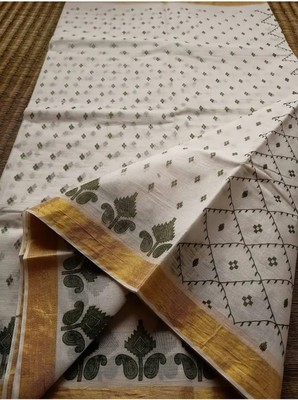 Sayak Creation Self Design Handloom Handloom Cotton Blend Saree(White)