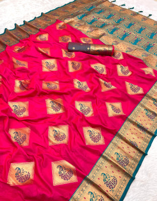 Divastri Woven Kanjivaram Cotton Silk Saree(Multicolor)