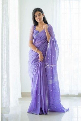 Kyrila Paisley Kanjivaram Cotton Silk Saree(Purple)