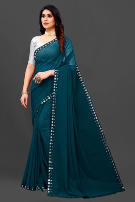 Vivan Fab Embellished Bollywood Georgette Saree(Multicolor)
