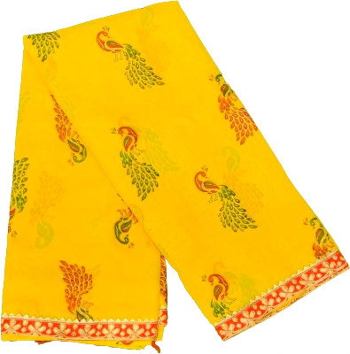 DAZLIO Embellished, Solid/Plain Bollywood Georgette Saree(Yellow)
