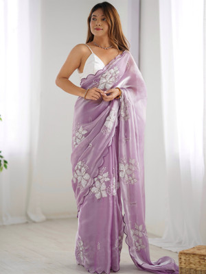 Tasrika Embellished Bollywood Organza Saree(Purple)
