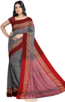 BRYNBRIT Woven Handloom Cotton Silk Saree(Grey)