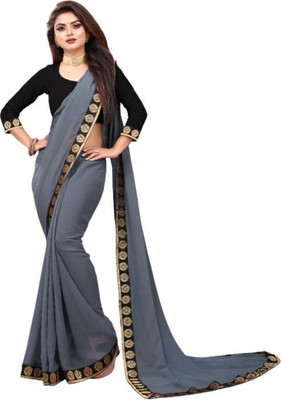Jevlan Self Design Bollywood Cotton Silk Saree(Grey)
