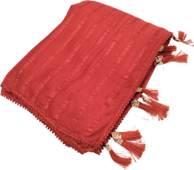 Aadimam Creation Self Design Bollywood Chiffon Saree(Red)